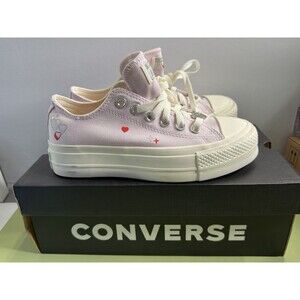 Converse Chuck Taylor All Star Lift Y2K Heart Shoes, A09115C Size 6 Lilac